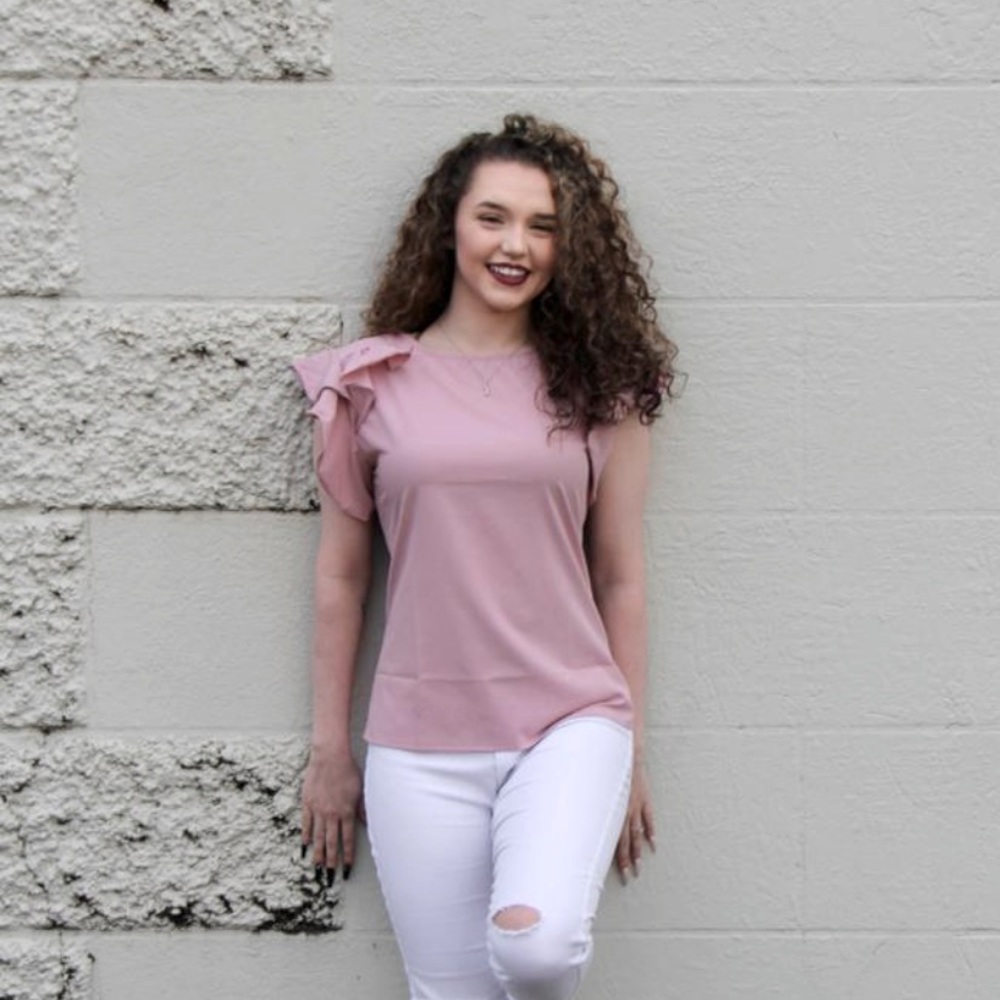Classy ❤️ New Dusty Rose Short Sleeved Sm Shirt